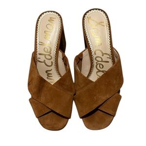 Sam Edelman Jayne Suede Crisscross Heeled Sandal Sz 7